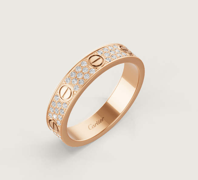 [Shinejoy]LOVE RING 4mm-wide full-diamond ring Shinejoy Gold
