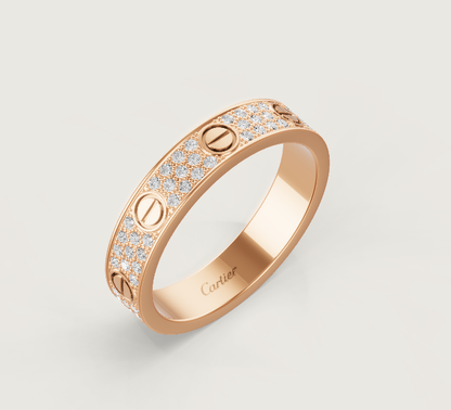 [Shinejoy]LOVE RING 4mm-wide full-diamond ring Shinejoy Gold