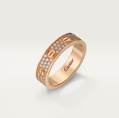 [Shinejoy]LOVE RING 4mm-wide full-diamond ring Shinejoy Gold