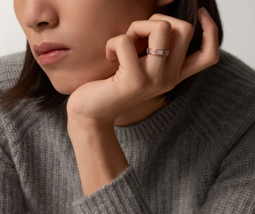 [Shinejoy]LOVE RING 4mm-wide full-diamond ring Shinejoy Gold