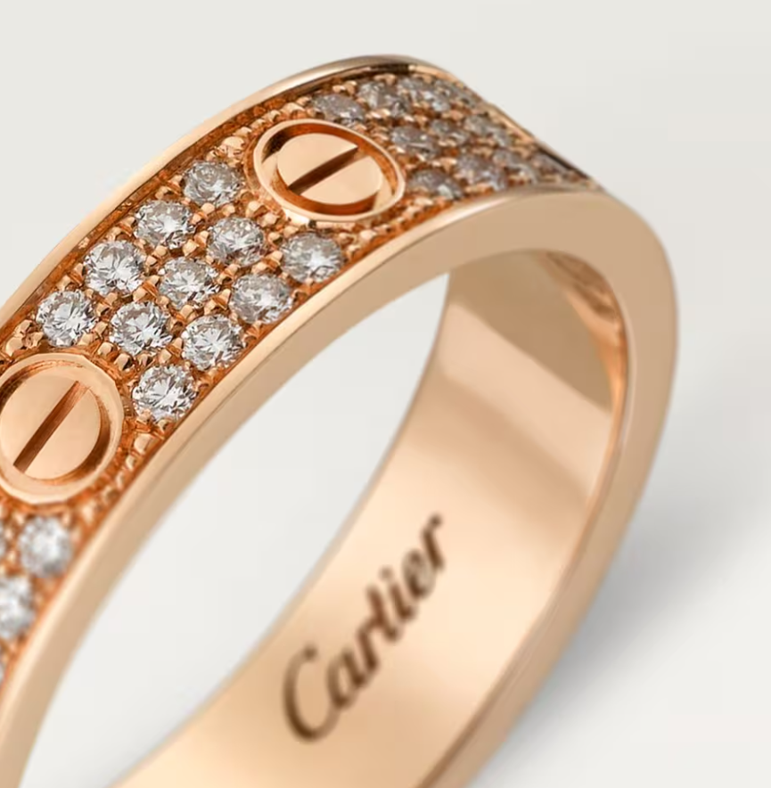 [Shinejoy]LOVE RING 4mm-wide full-diamond ring Shinejoy Gold