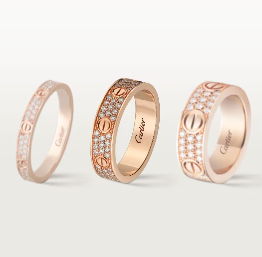 [Shinejoy]LOVE RING 4mm-wide full-diamond ring Shinejoy Gold