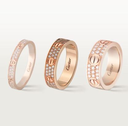 [Shinejoy]LOVE RING 4mm-wide full-diamond ring Shinejoy Gold