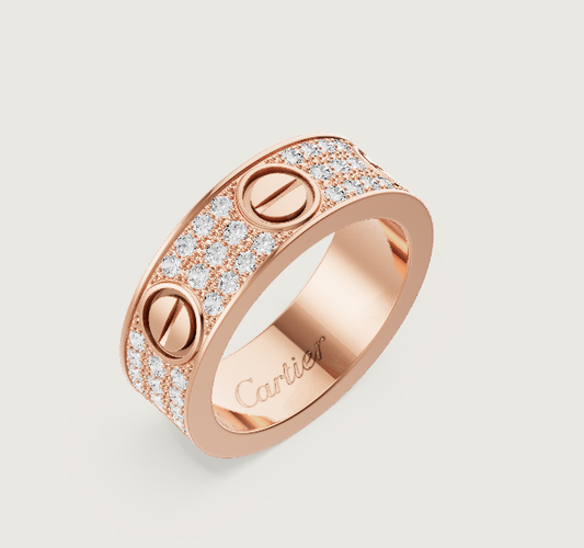 [Shinejoy]LOVE RING 6.5mm-wide full-diamond ring Shinejoy Gold