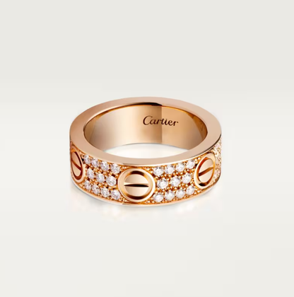[Shinejoy]LOVE RING 6.5mm-wide full-diamond ring Shinejoy Gold