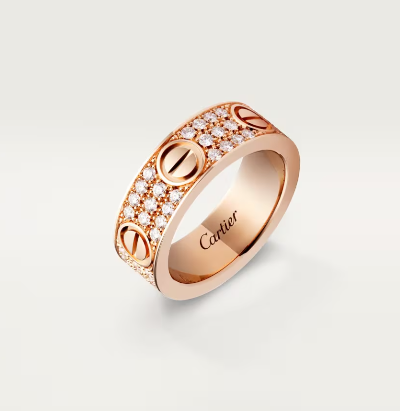 [Shinejoy]LOVE RING 6.5mm-wide full-diamond ring Shinejoy Gold