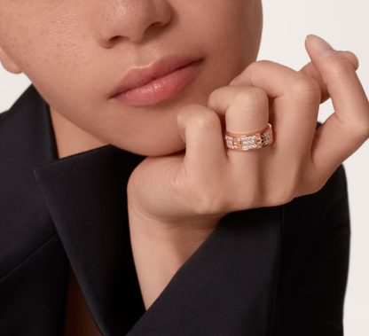 [Shinejoy]LOVE RING 6.5mm-wide full-diamond ring Shinejoy Gold