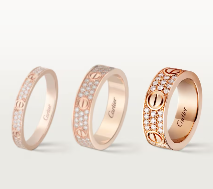 [Shinejoy]LOVE RING 6.5mm-wide full-diamond ring Shinejoy Gold
