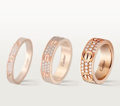 [Shinejoy]LOVE RING 6.5mm-wide full-diamond ring Shinejoy Gold