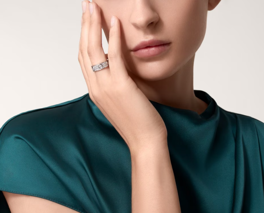 [Shinejoy]LOVE RING 6.5MM Full Diamond, 6 Major Diamonds Silver