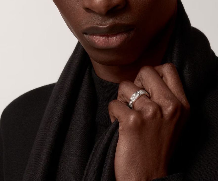 [Shinejoy]LOVE RING 6.5MM Full Diamond, 6 Major Diamonds Silver