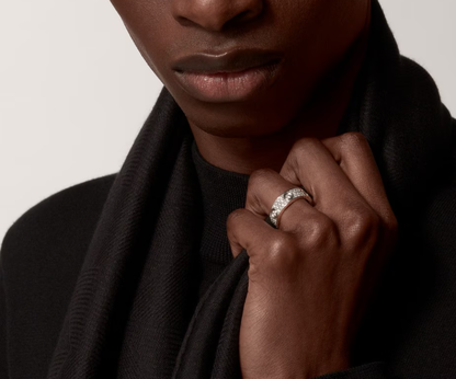 [Shinejoy]LOVE RING 6.5MM Full Diamond, 6 Major Diamonds Silver