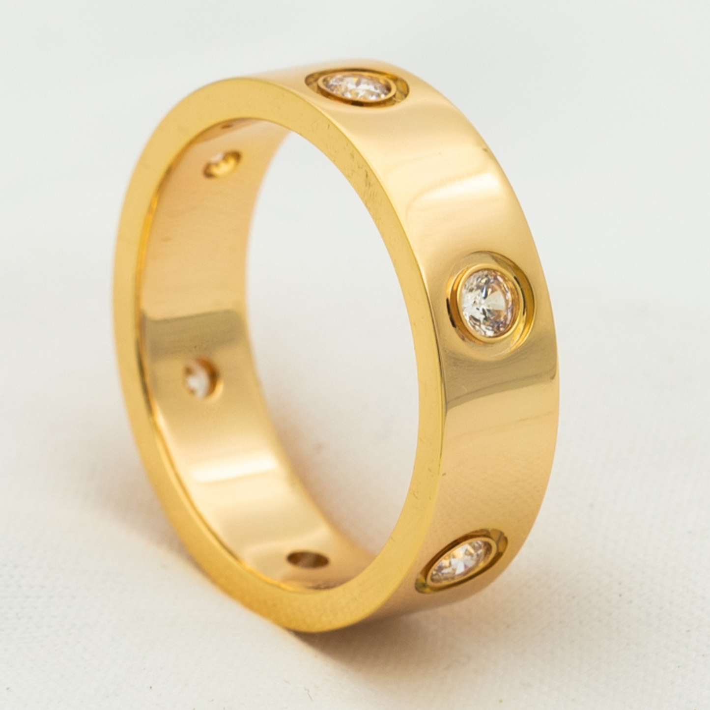 [Shinejoy]LOVE RING 5.5MM 6 DIAMONDS PINK GOLD