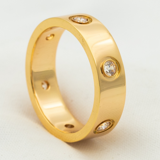 [Shinejoy]LOVE RING 5.5MM 6 DIAMONDS PINK GOLD