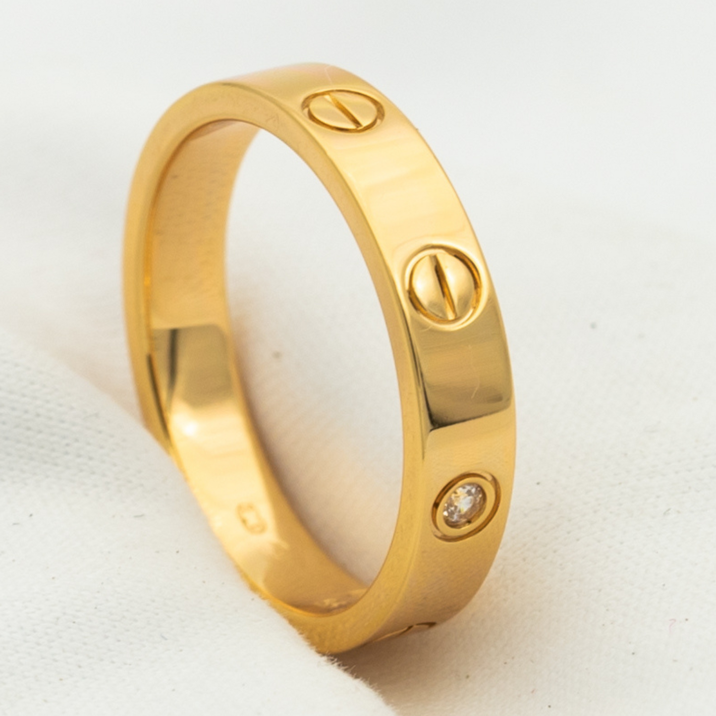 [Shinejoy]LOVE RING 4MM 1 DIAMOND PINK GOLD