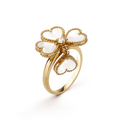 [Shinejoy]SWEET CLOVER WHITE MOP RING