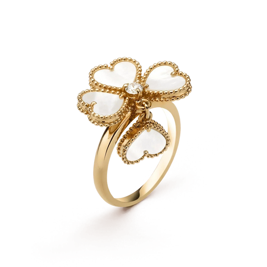 [Shinejoy]SWEET CLOVER WHITE MOP RING