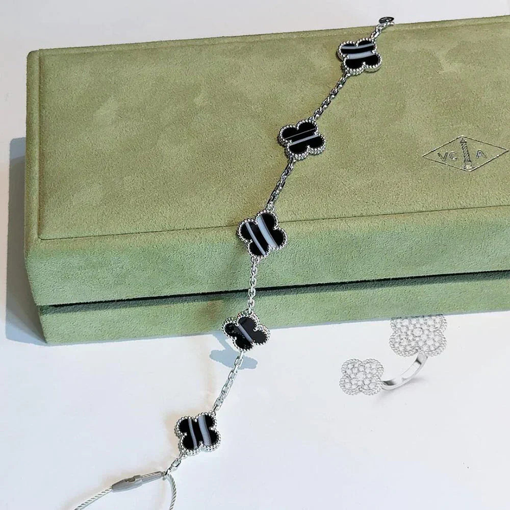 [Shinejoy] CLOVER 5 MOTIF PULSAR STONE BRACELET COLLECTION