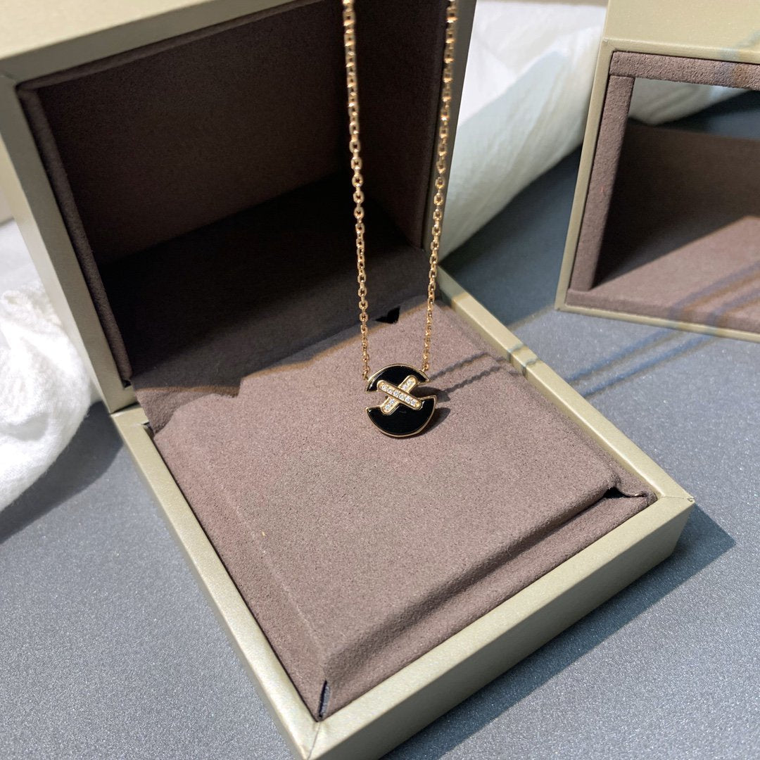[Shinejoy]JEUX DE PINK GOLD DIAMOND NECKLACE