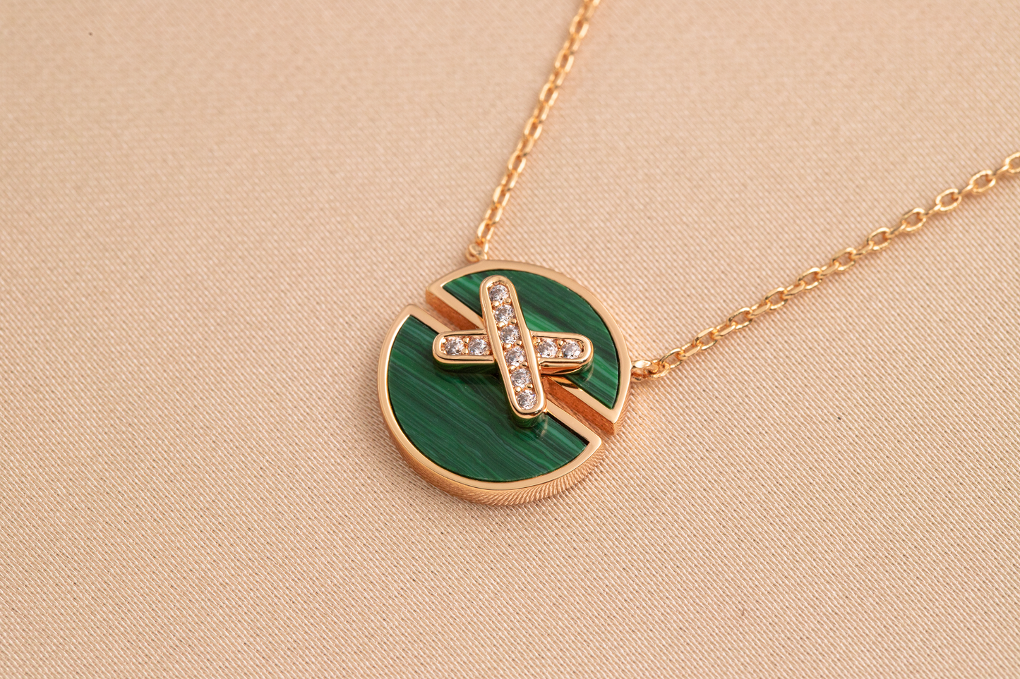 [Shinejoy]JEUX DE PINK GOLD DIAMOND NECKLACE