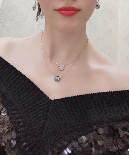 [Shinejoy]JEUX DE PINK GOLD DIAMOND NECKLACE