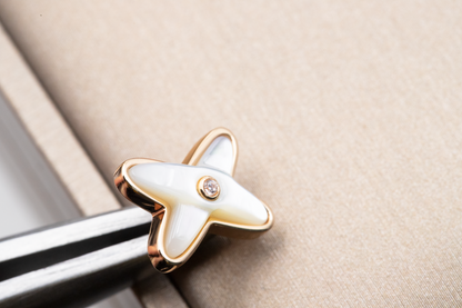 [Shinejoy]JEUX DE WHITE MOP Shinejoy GOLD DIAMOND EARRINGS