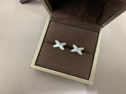[Shinejoy]JEUX DE WHITE MOP SILVER DIAMOND EARRINGS