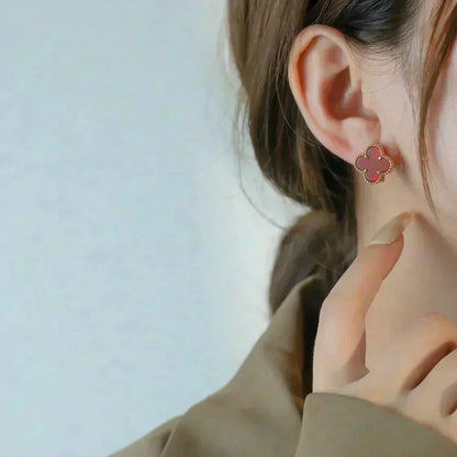 [Shinejoy]CLOVER MEDIUM 1 MOTIFS CARNELIAN  EARRINGS