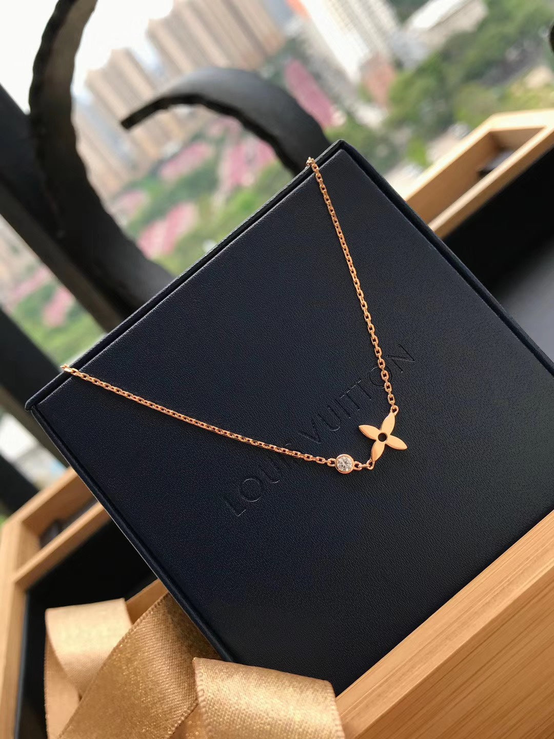 [Shinejoy]BLOSSOM PENDANT PINK GOLD AND DIAMOND