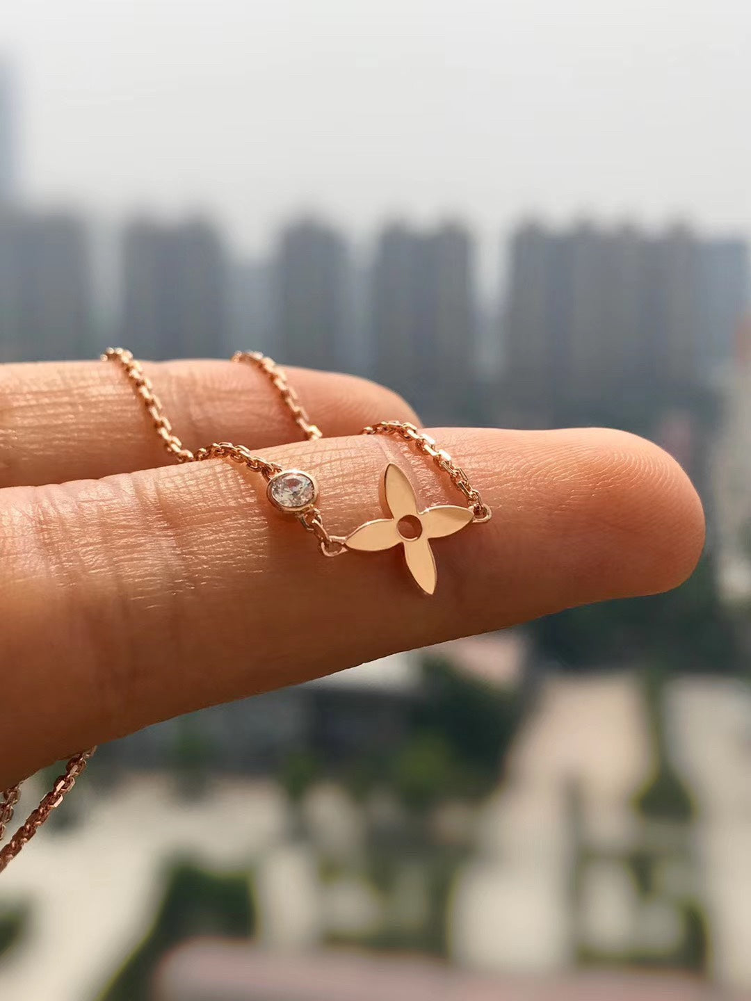 [Shinejoy]BLOSSOM PENDANT PINK GOLD AND DIAMOND