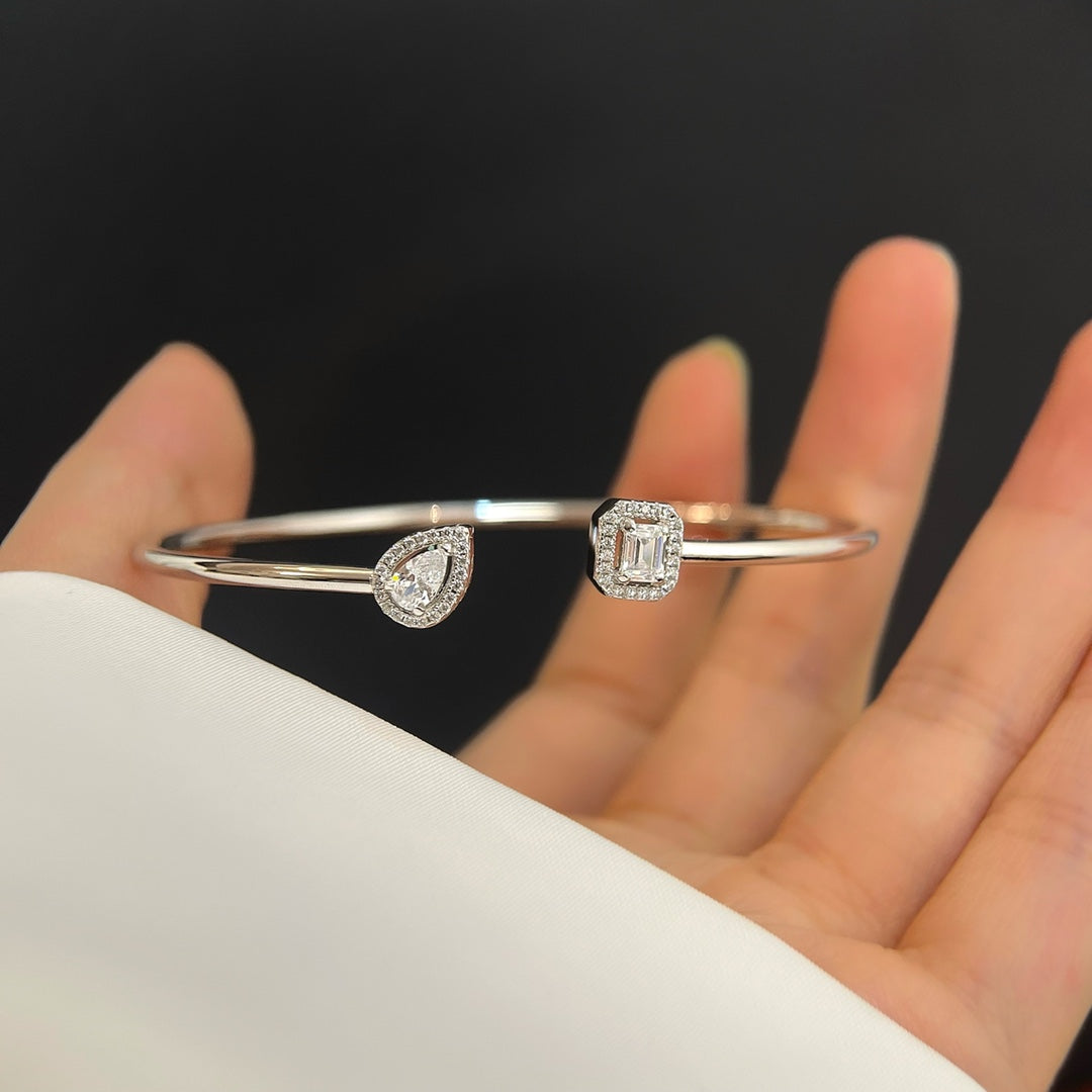 [Shinejoy]JONC FLEX MY TWIN TOI & MOI SILVER DIAMOND BRACELET