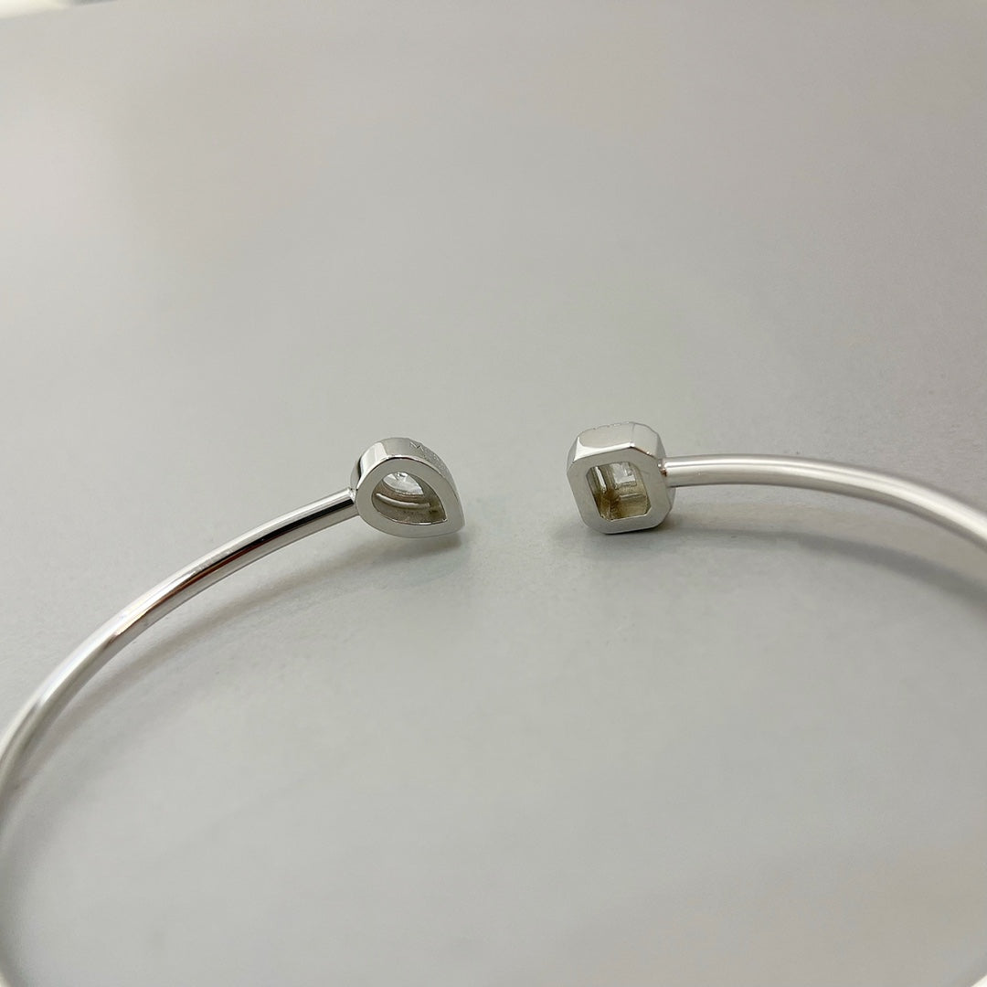 [Shinejoy]JONC FLEX MY TWIN TOI & MOI SILVER DIAMOND BRACELET