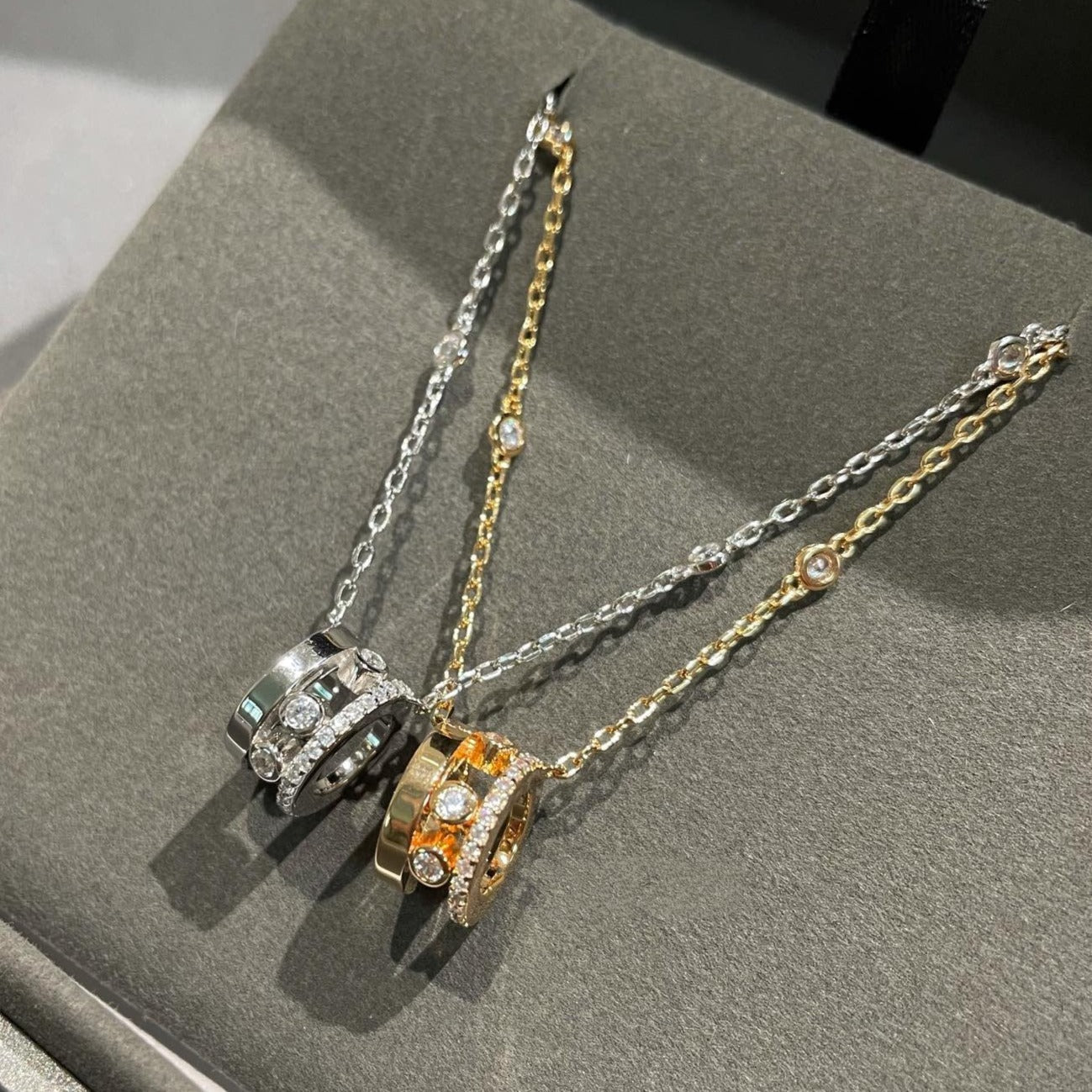 [Shinejoy]CHAIN MOVE ROMANE PEDAND NECKLACE