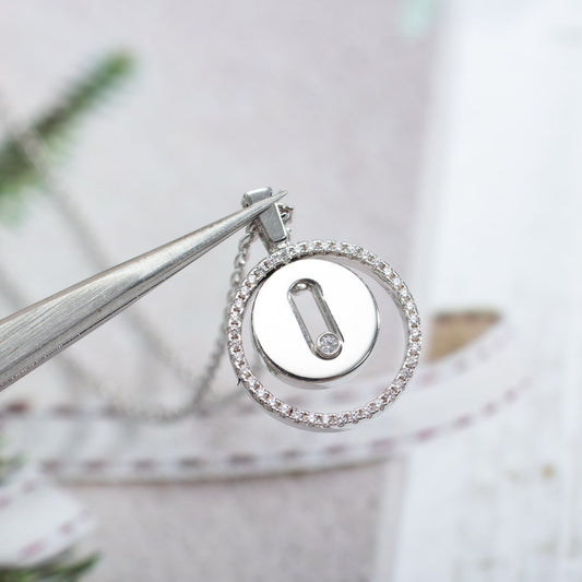 [Shinejoy]Demo MOVE PM NECKLACE SILVER DIAMOND