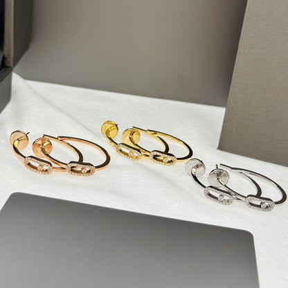 [Shinejoy]CREOLES MOVE UNO PM DIAMOND EARRINGS