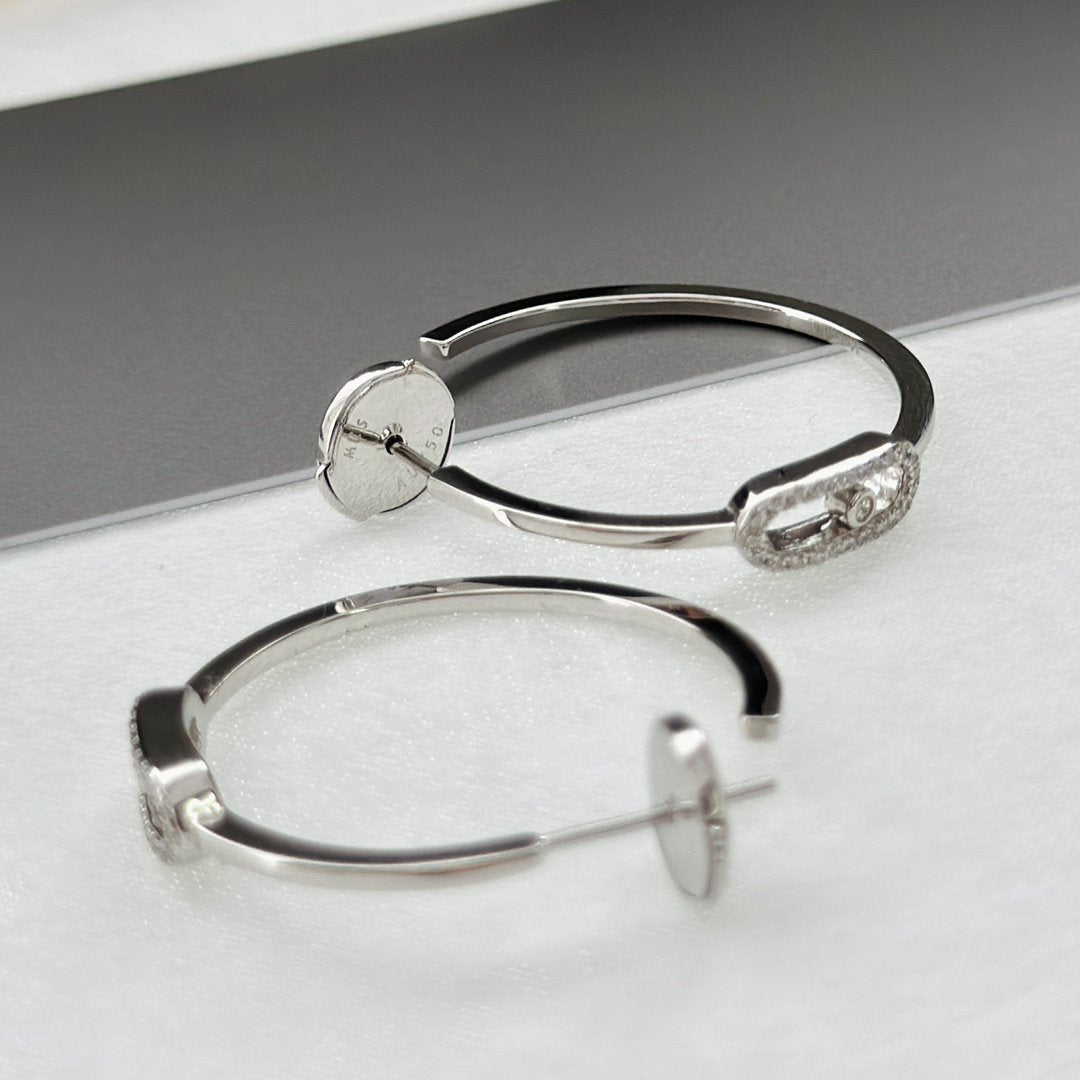 [Shinejoy]CREOLES MOVE UNO PM DIAMOND EARRINGS