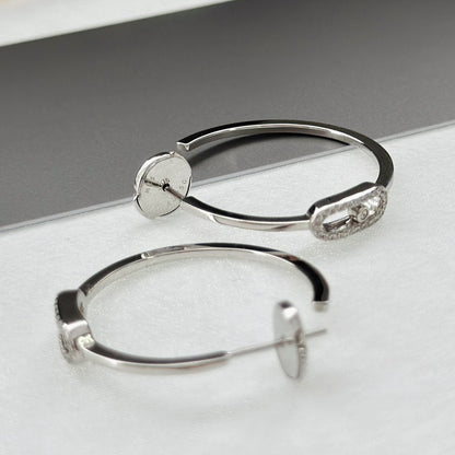 [Shinejoy]CREOLES MOVE UNO PM DIAMOND EARRINGS