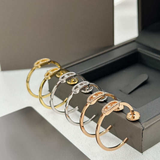 [Shinejoy]CREOLES MOVE UNO PM DIAMOND EARRINGS