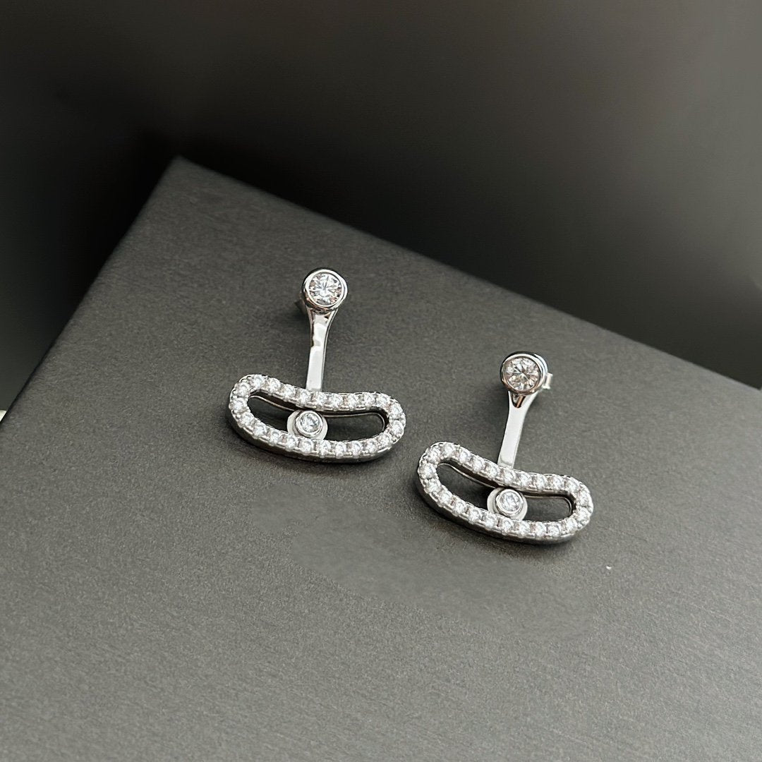 [Shinejoy]MOVE UNO SILVER DIAMOND EARRINGS