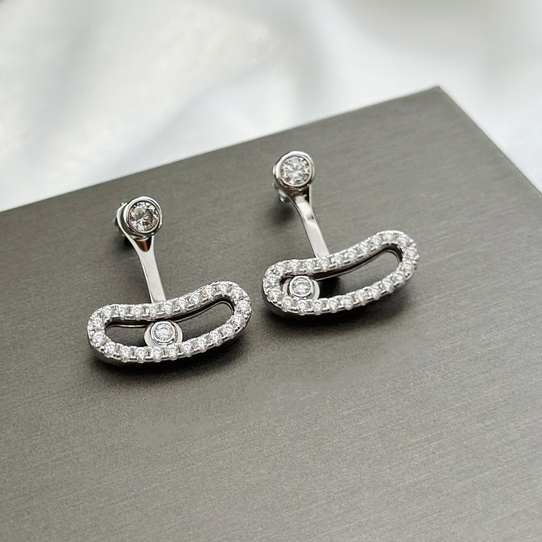 [Shinejoy]MOVE UNO SILVER DIAMOND EARRINGS