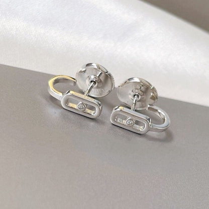 [Shinejoy]CREOLES MOVE UNO MINI 1 DIAMOND EARRINGS