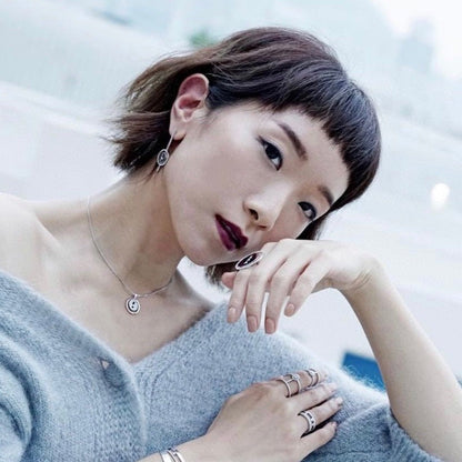 [Shinejoy]Demo MOVE ARROW PINK GOLD DIAMOND EARRINGS