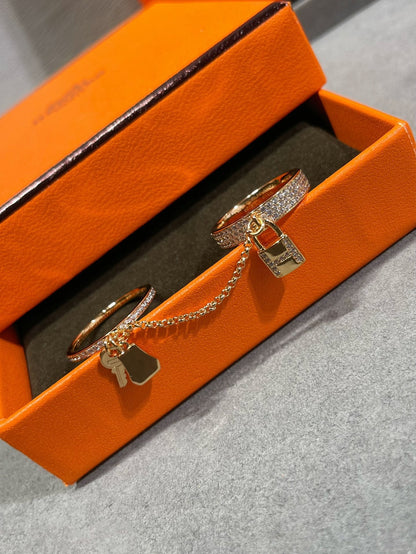 [Shinejoy]HM KELLY CLOCHETTE DOUBLE RING IN  WITH DIAMONDS
