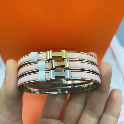 [Shinejoy]CLASSIC HM CLIC  PINK 8MM ENAMEL BRACELET