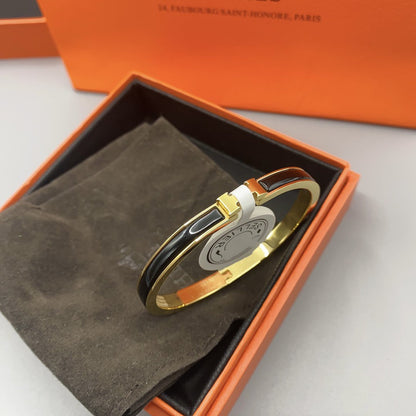 [Shinejoy]CLASSIC HM CLIC BLACK 8MM ENAMEL BRACELET
