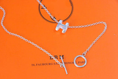 [Shinejoy]HM NECKLACE H LETTER OVAL SERIES
