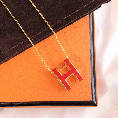 [Shinejoy]HM CLIC RED ENAMEL GOLD NECKLACE