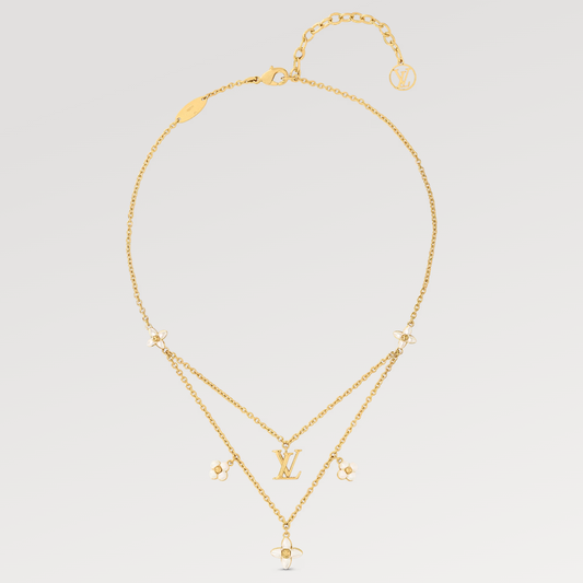 [Shinejoy]FLOWERGRAM GOLD MOP DOUBLE ROW NECKLACE