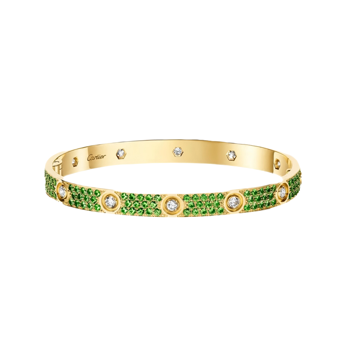 [Shinejoy]2026 PAVE GEMSTONE LOVE BRACELET 6.1MM 10 DIAMONDS