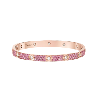 [Shinejoy]2026 PAVE GEMSTONE LOVE BRACELET 6.1MM 10 DIAMONDS